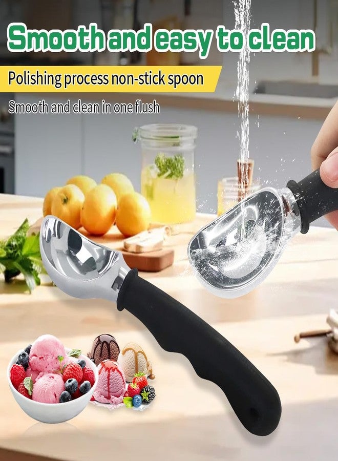 MODUODUO Ice Cream Scoop Icecream Scooper Heavy Duty Non-Slip Rubber Grip Ice-Cream Spade Dishwasher Safe (1 Pack) - Image 4